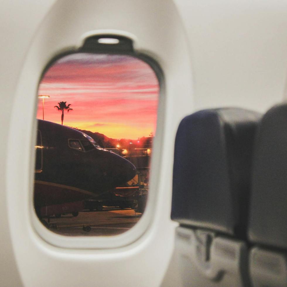 white commercial plane window