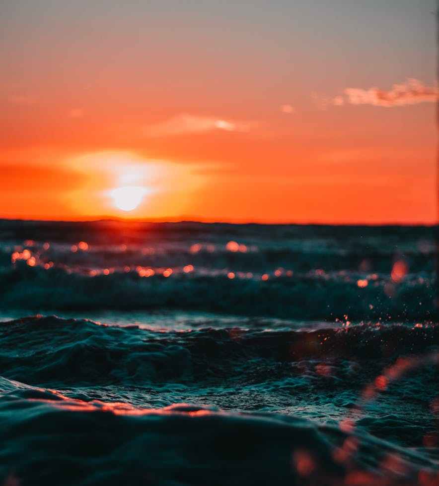 view of ocean during golden hour